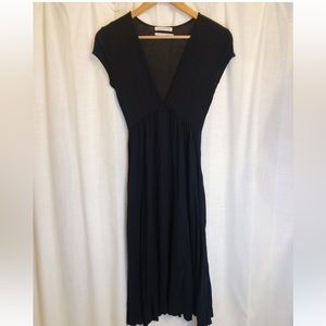 UO black low cut maxi dress